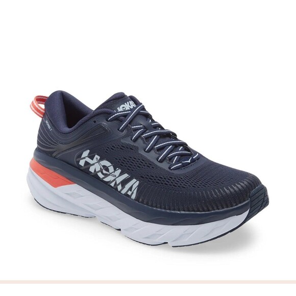 Hoka One One Shoes - Hoka One One Bondi 7 Women’s 9.5 Black Iris/Ballad Blue Running Shoes EUC